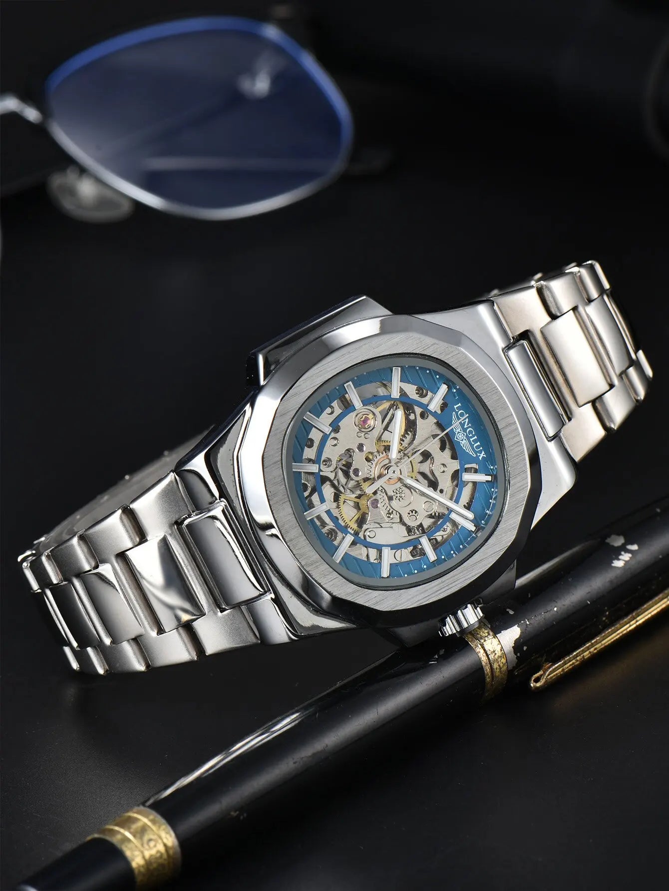 LONGLUX Irregular Skeleton Mechanical Watch